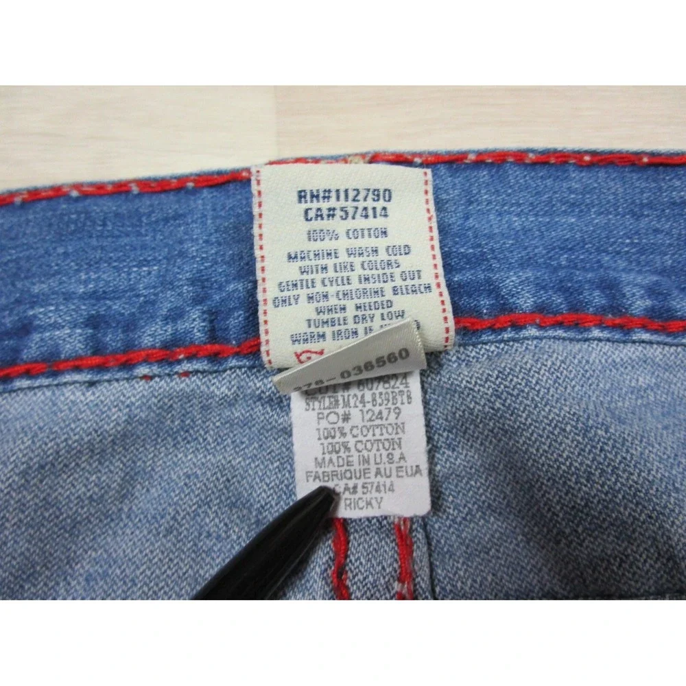 True Religion Men's Designer Jeans - Ricky Super T USA Straight‎ 42x34 Flap